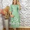 Milla Chic - millachic com br vestido rebecca em rayon bordado Vestido Rebecca Em Rayon Bordado - Verde - Milla Chic