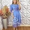 Milla Chic - millachic com br vestido rebecca em rayon bordado azul Vestido Rebecca Bordado- Azul - Milla Chic