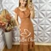 Vestido Rebecca Em Viscolinho - Bege - Milla Chic