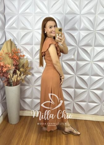 Milla Chic - millachic com br vestido rebecca em viscolinho bege 1 Vestido Rebecca Em Viscolinho - Bege - Milla Chic