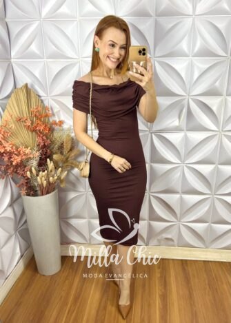 Vestido Thaís Canelado - Preto - Milla Chic