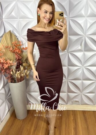 Vestido Thaís Canelado - Preto - Milla Chic