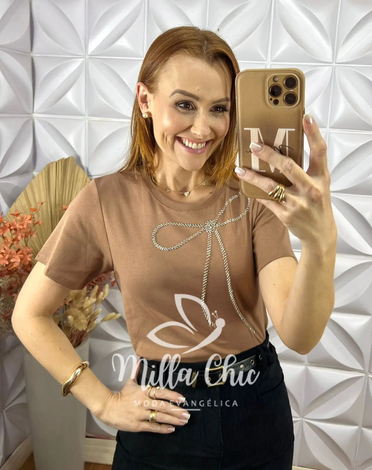 T-Shirt Laço Milla – Marrom – Milla Chic T-Shirt Laço Milla - Marrom - Milla Chic