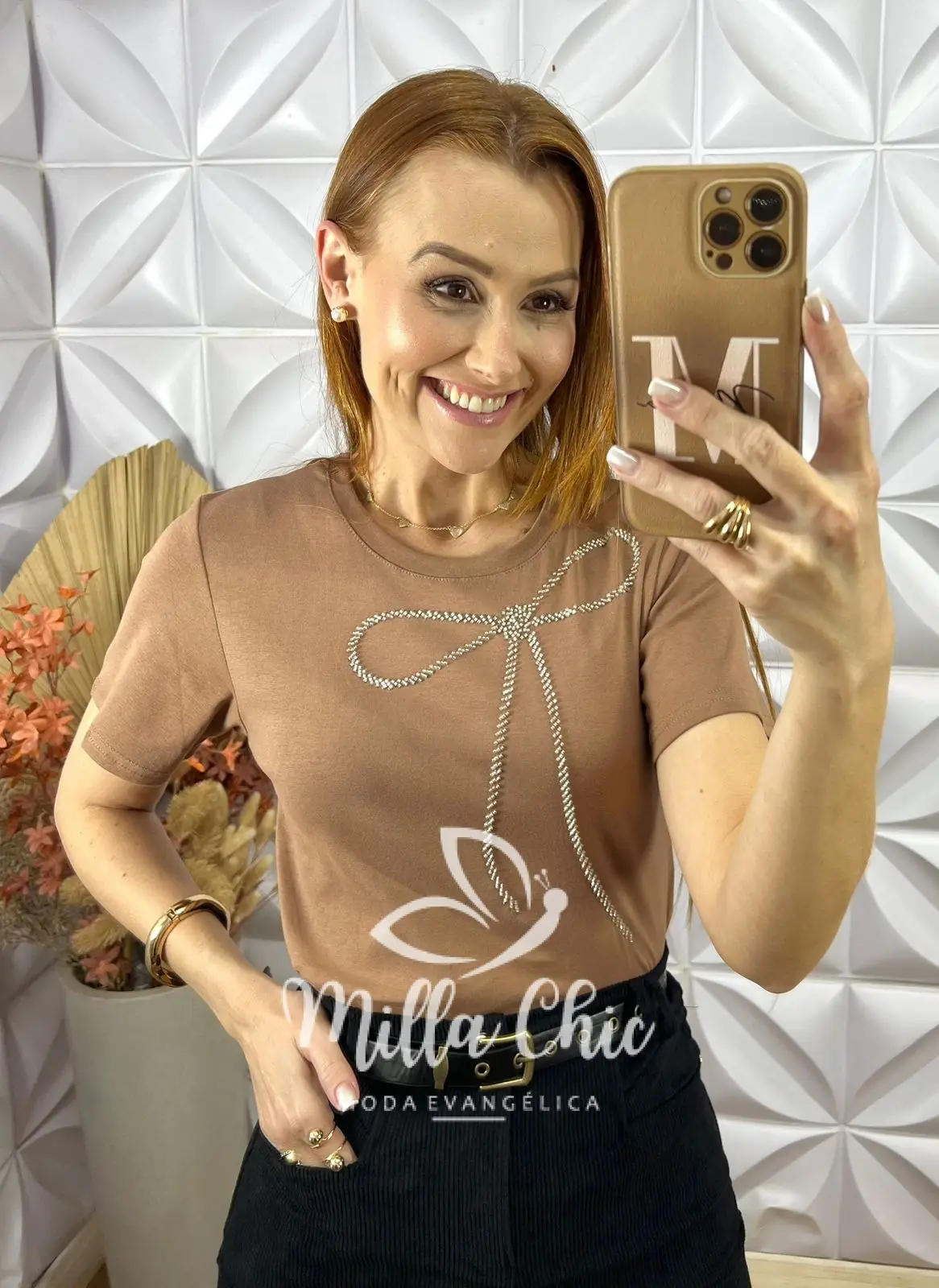 T-Shirt Laço Milla – Marrom – Milla Chic T-Shirt Laço Milla - Marrom - Milla Chic