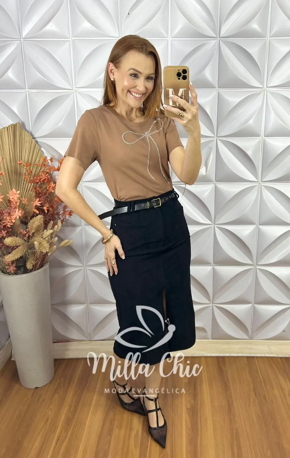 T-Shirt Laço Milla – Marrom – Milla Chic T-Shirt Laço Milla - Marrom - Milla Chic