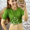 Blusa Gorete Em Tricot Modal Bordada- Verde - Milla Chic