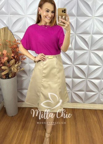 Blusa Noêmia Em Tricot - Pink - Milla Chic