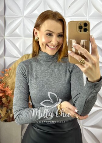 Cacharel Manga Longa - Cinza - Milla Chic