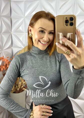 Cacharel Manga Longa - Cinza - Milla Chic