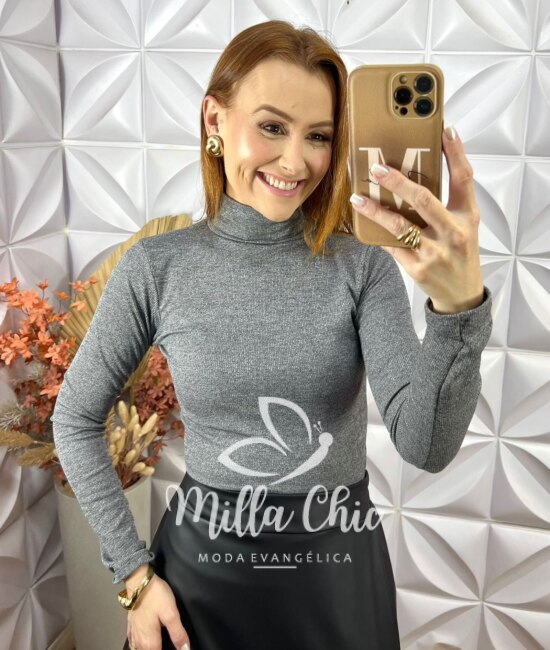 Cacharel Manga Longa - Cinza - Milla Chic