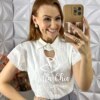 Camisa Anelise em lesie algodão -Branco - Milla Chic