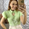 Milla Chic - millachic com br camisa anelise em lesie algodao copia 1 Camisa Anelise em lesie algodão -Verde - Milla Chic