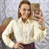 Milla Chic - millachic com br camisa ester em lesie algodao manteiga Camisa Ester Em Lesie Algodão - Manteiga - Milla Chic