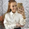 Camisa Patrícia Em Cetim - Branco - Milla Chic