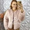 Casaco Áurea Em Pelúcia-  Rosa - Milla Chic