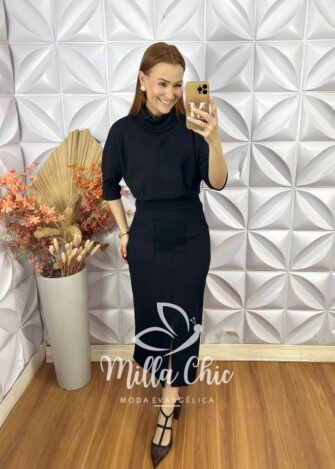 Milla Chic - millachic com br conjunto dafine em ana ruga preto 1 Conjunto Dafine Em Ana Ruga - Preto - Milla Chic