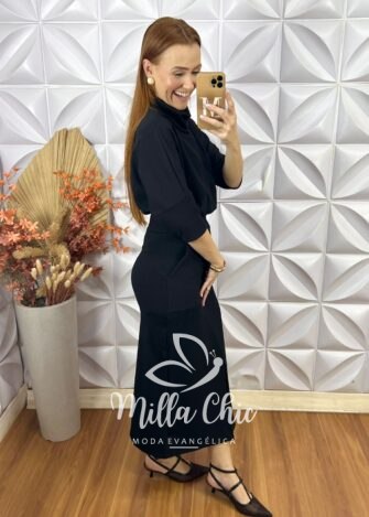 Milla Chic - millachic com br conjunto dafine em ana ruga preto 3 Conjunto Dafine Em Ana Ruga - Preto - Milla Chic