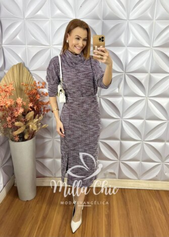 Conjunto Lilian Em Tweed - Marsala - Milla Chic