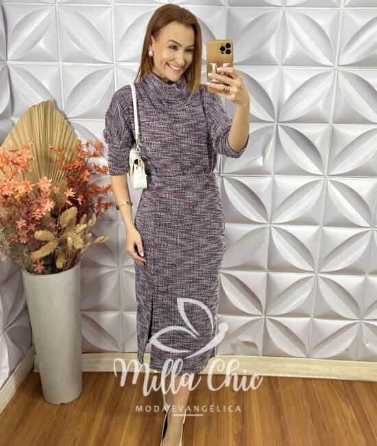 Conjunto Lilian Em Tweed - Marsala - Milla Chic