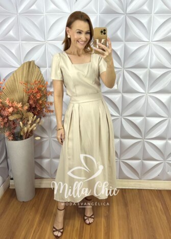 Conjunto Márcia Em Alfaiataria Marrant - Areia - Milla Chic