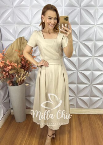 Conjunto Márcia Em Alfaiataria Marrant - Areia - Milla Chic