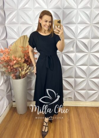 Conjunto Simone Em Viscolinho - Preto - Milla Chic