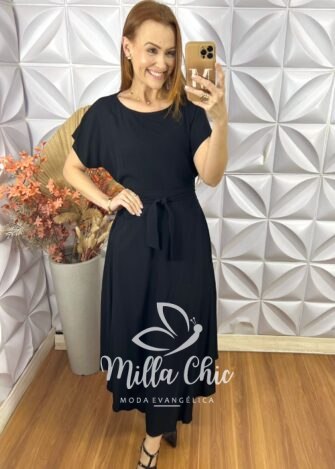Conjunto Simone Em Viscolinho - Preto - Milla Chic
