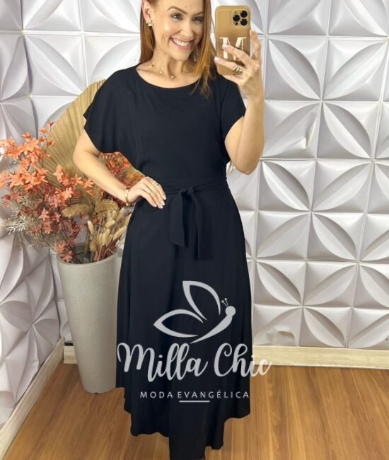 Conjunto Simone Em Viscolinho - Preto - Milla Chic