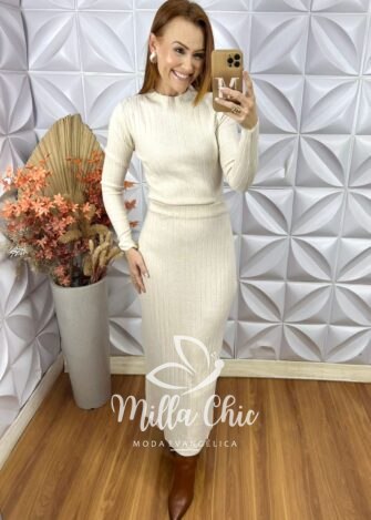 Milla Chic - millachic com br conjunto sirlei em tricot modal verde Conjunto Sirlei Em Tricot Modal - Verde - Milla Chic