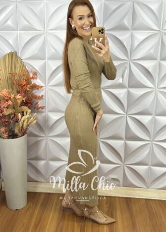 Conjunto Sirlei Em Tricot Modal - Verde - Milla Chic