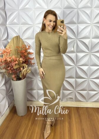 Conjunto Sirlei Em Tricot Modal - Verde - Milla Chic