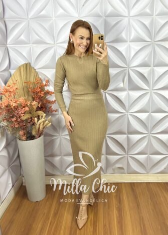 Conjunto Sirlei Em Tricot Modal - Verde - Milla Chic