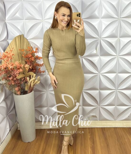 Conjunto Sirlei Em Tricot Modal - Verde - Milla Chic