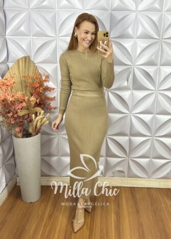 Conjunto Sirlei Em Tricot Modal - Verde - Milla Chic