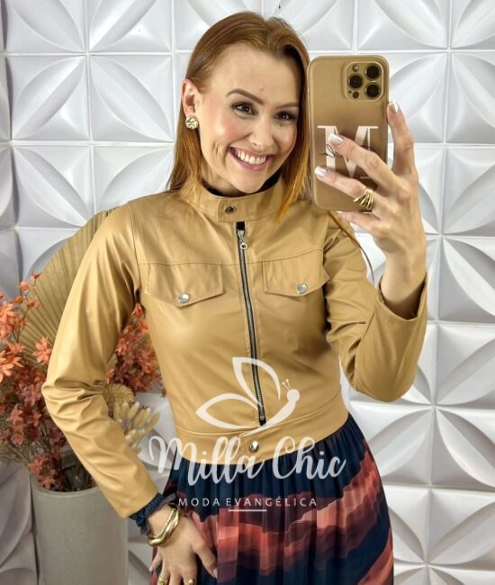 Jaqueta Lúcia Em P.U - Caramelo - Milla Chic