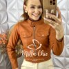 Milla Chic - millachic com br jaqueta lucia em p u terracota 1 Jaqueta Lúcia Em P.U - Terracota - Milla Chic