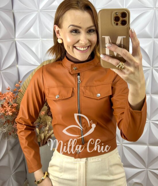 Jaqueta Lúcia Em P.U - Terracota - Milla Chic