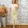 Saia Altina Em Cotelê - Areia - Milla Chic