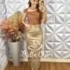 Milla Chic - millachic com br saia iris em sarja resinada dourado Saia Iris Em Sarja Resinada- Dourado - Milla Chic
