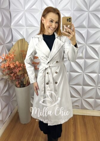 Sobretudo Trench Coat Lia - Areia - Milla Chic
