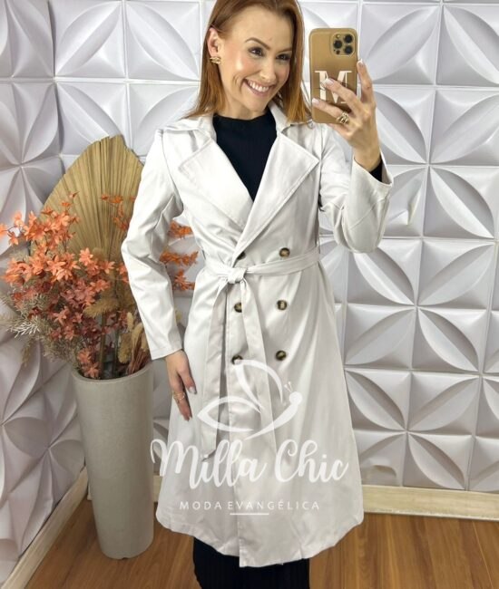 Sobretudo Trench Coat Lia - Areia - Milla Chic