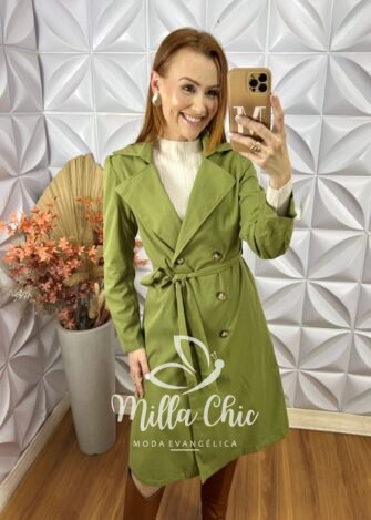 Sobretudo Trench Coat Lia - Verde - Milla Chic
