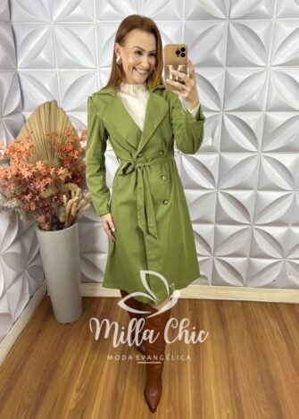 Sobretudo Trench Coat Lia - Verde - Milla Chic