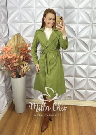 Sobretudo Trench Coat Lia - Verde - Milla Chic
