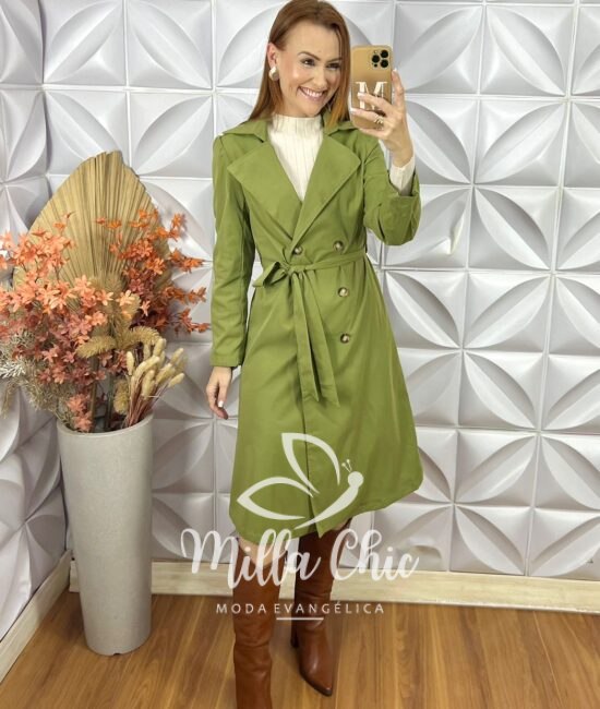 Sobretudo Trench Coat Lia - Verde - Milla Chic