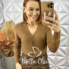 Sueter Carolina Em Tricot - Marrom - Milla Chic
