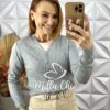 Sueter Carolina Em Tricot - Cinza - Milla Chic