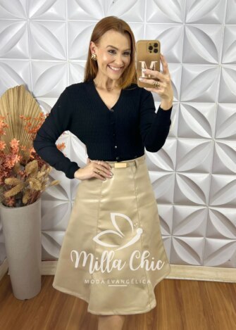 Sueter Carolina Em Tricot - Preta - Milla Chic
