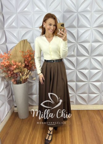 Sueter Carolina Em Tricot - Manteiga - Milla Chic