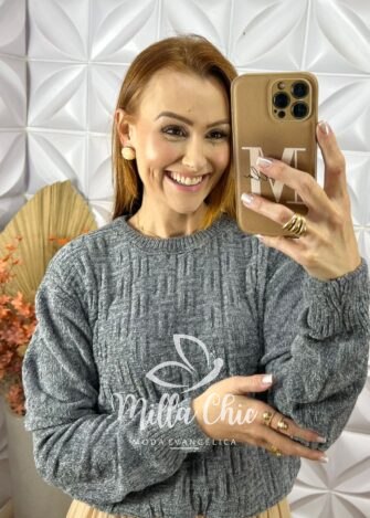 Suéter Lolla Em Tricot -  Preto - Milla Chic